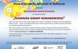 Komarów-Osada: Słownik gwary z konkursem o dawnych zwyczajach